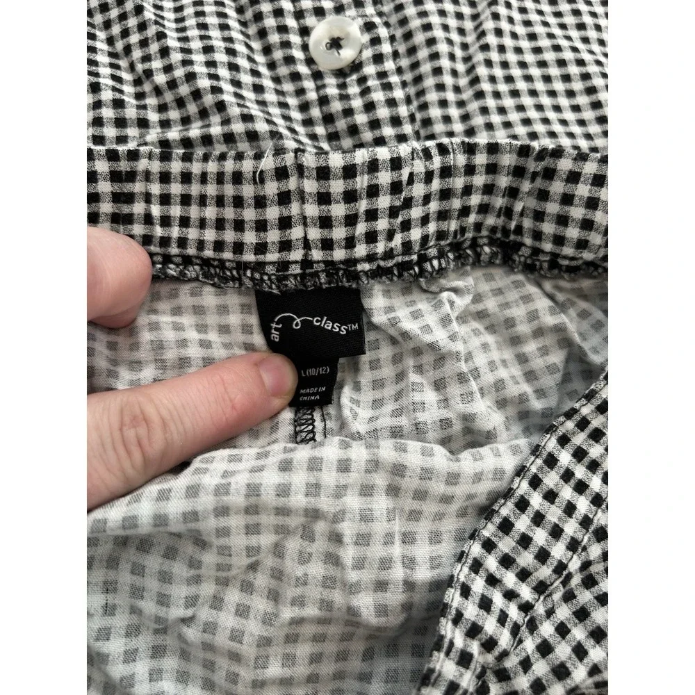 Girls Art Class 2 piece Skirt Outfit Checkered Black & White, size Large 10/12
